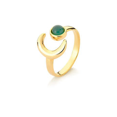 ANEL DOURADO AJUSTAVEL LUA PEDRA CABOCHÃO