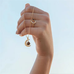 ANEL DOURADO AJUSTAVEL LUA PEDRA CABOCHÃO