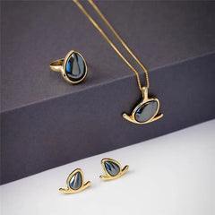 ANEL DOURADO GOTA HEMATITA