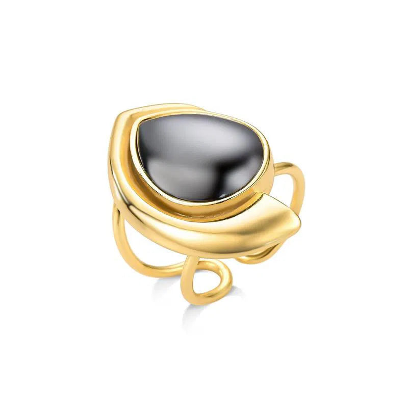 ANEL DOURADO DE REGULAGEM DETALHES HEMATITA