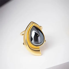 ANEL DOURADO DE REGULAGEM DETALHES HEMATITA