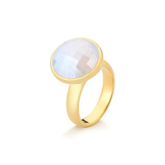 ANEL FACETADO PEROLADO FORMATO 12MM DOURADO