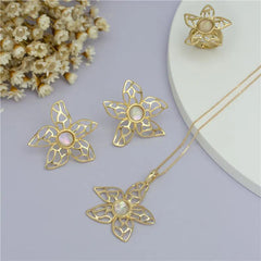 ANEL DOURADO FLOR COLEÇÃO GARDEN PEDRAS DO MAR