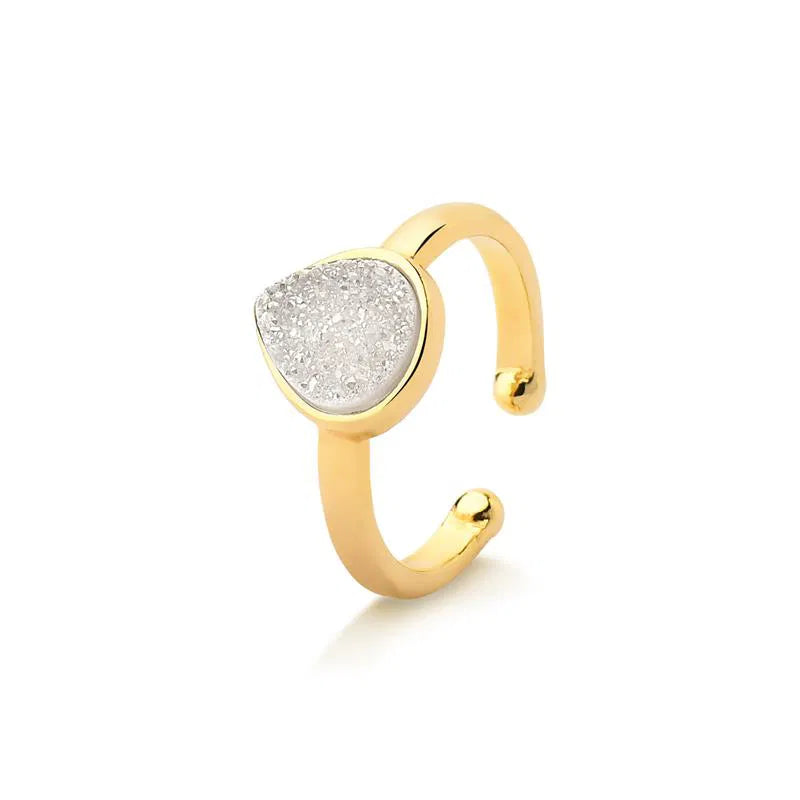 ANEL DE REGULAGEM DOURADO EM DRUSA FORMATO GOTA