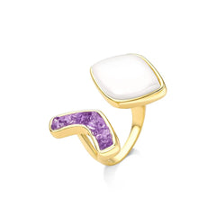 ANEL AURA REGULÁVEL COM DETALHE EM PEDRA FRAGMENTADA