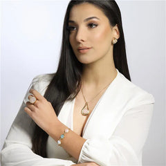 BRINCO DOURADO LIS PEDRA NATURAL CLÁSSICOS