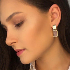 BRINCO DOURADO MAJESTIC RETANGULAR