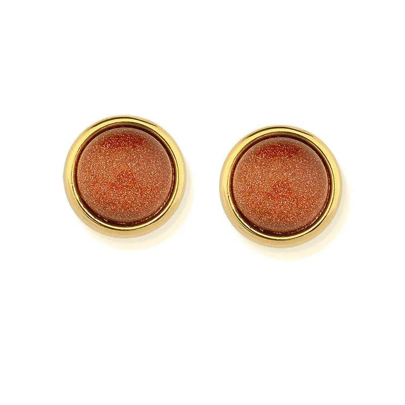 BRINCO DOURADO TODO DIA PEDRA CABOCHÃO 12MM ARO 14,8MM