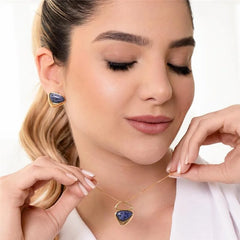 BRINCO DOURADO PEDRA STILETTO CABOCHÃO