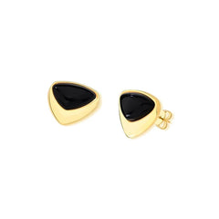 BRINCO DOURADO PEDRA STILETTO CABOCHÃO
