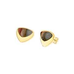 BRINCO DOURADO PEDRA STILETTO CABOCHÃO