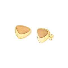 BRINCO DOURADO PEDRA STILETTO CABOCHÃO
