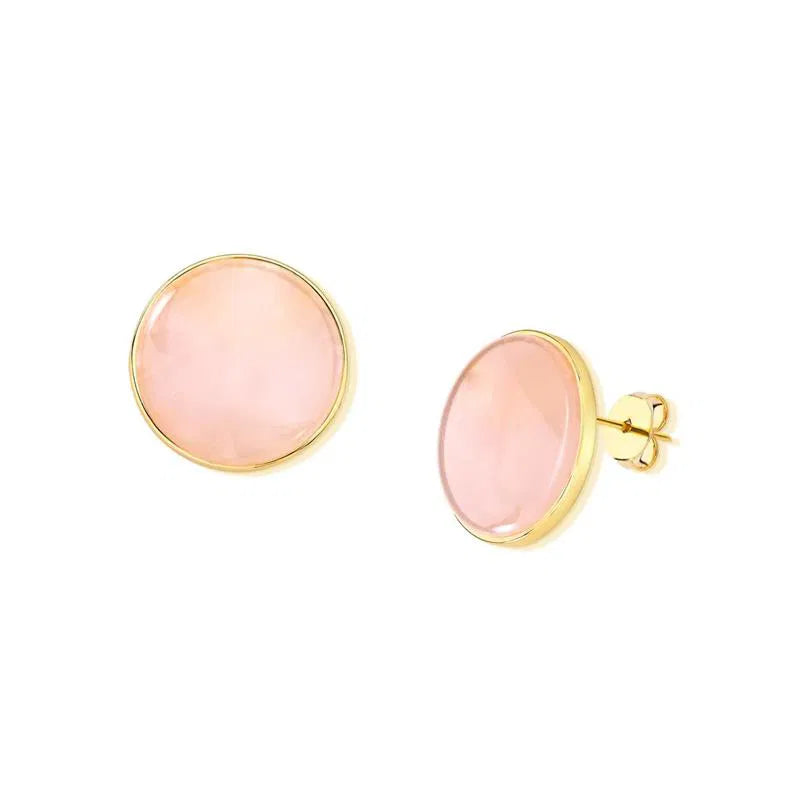 BRINCO DOURADO COM PEDRA NATURAL CLASSICO 20MM
