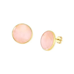 BRINCO DOURADO COM PEDRA NATURAL CLASSICO 20MM