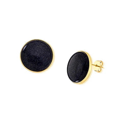 BRINCO DOURADO COM PEDRA NATURAL CLASSICO 20MM