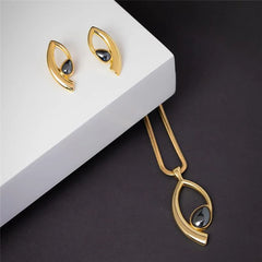 CONJUNTO HEMATITA DETALHE ELEGANTE DOURADO
