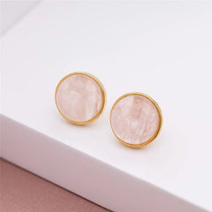 BRINCO DOURADO PEDRA CABOCHÃO 12MM