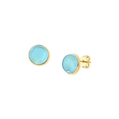 BRINCO DOURADO PEDRA CABOCHÃO 12MM