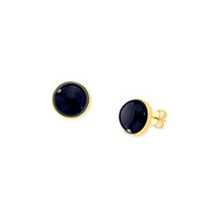 BRINCO DOURADO PEDRA CABOCHÃO 12MM