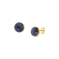 BRINCO DOURADO PEDRA CABOCHÃO 12MM