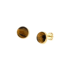BRINCO DOURADO PEDRA CABOCHÃO 12MM