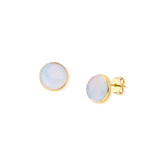 BRINCO DOURADO PEDRA CABOCHÃO 12MM
