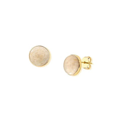 BRINCO DOURADO PEDRA CABOCHÃO 12MM