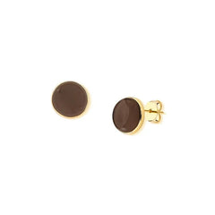 BRINCO DOURADO PEDRA CABOCHÃO 12MM