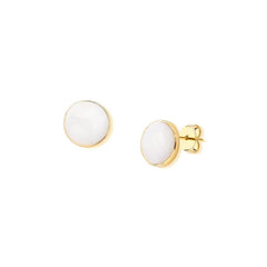 BRINCO DOURADO PEDRA CABOCHÃO 12MM