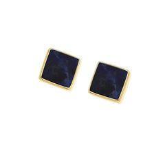 BRINCO DOURADO GEOMETRICO COM PEDRA NATURAL