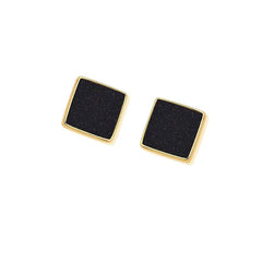 BRINCO DOURADO GEOMETRICO COM PEDRA NATURAL