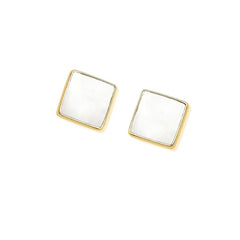 BRINCO DOURADO GEOMETRICO COM PEDRA NATURAL
