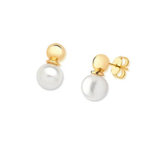 BRINCO TORCIDO PÉROLAS DOURADO