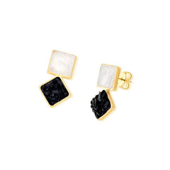 BRINCO VIVA DOURADO DUAS PEDRAS FRAGMENTADAS