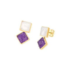 BRINCO VIVA DOURADO DUAS PEDRAS FRAGMENTADAS