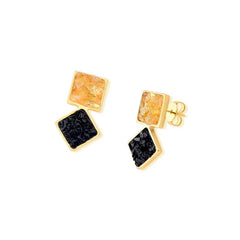 BRINCO VIVA DOURADO DUAS PEDRAS FRAGMENTADAS