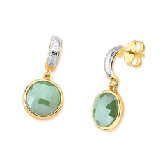 BRINCO CHARM FACETADO PEROLADO FORMATO 12MM DOURADO E RÓDIO BRANCO