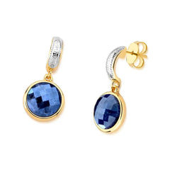 BRINCO CHARM FACETADO PEROLADO FORMATO 12MM DOURADO E RÓDIO BRANCO