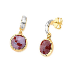 BRINCO CHARM FACETADO PEROLADO FORMATO 12MM DOURADO E RÓDIO BRANCO