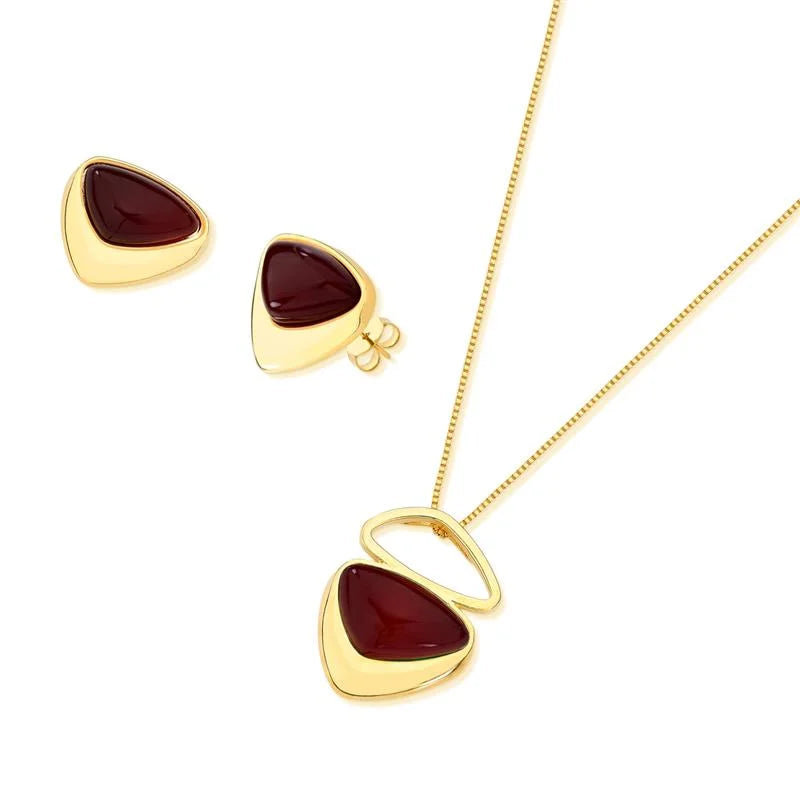 CONJUNTO DOURADO PEDRA STILETTO CABOCHÃO