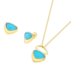 CONJUNTO DOURADO PEDRA STILETTO CABOCHÃO