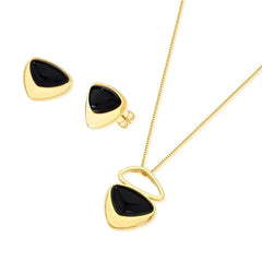 CONJUNTO DOURADO PEDRA STILETTO CABOCHÃO
