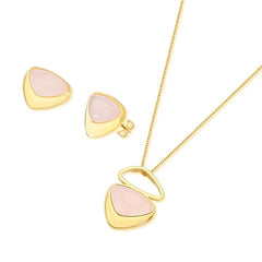 CONJUNTO DOURADO PEDRA STILETTO CABOCHÃO