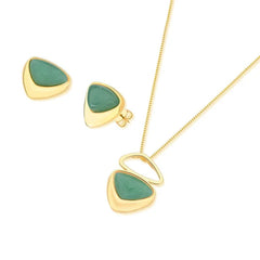 CONJUNTO DOURADO PEDRA STILETTO CABOCHÃO