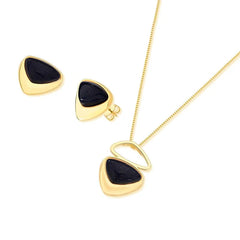 CONJUNTO DOURADO PEDRA STILETTO CABOCHÃO