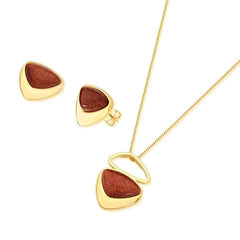 CONJUNTO DOURADO PEDRA STILETTO CABOCHÃO