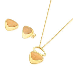 CONJUNTO DOURADO PEDRA STILETTO CABOCHÃO