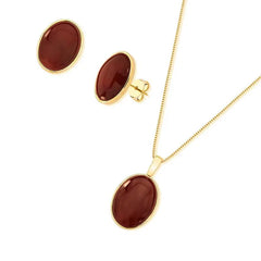 CONJUNTO CLÁSSICOS BÁSICOS DOURADO PEDRA OVAL