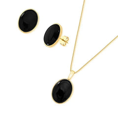 CONJUNTO CLÁSSICOS BÁSICOS DOURADO PEDRA OVAL