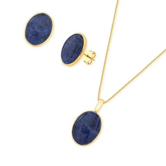 CONJUNTO CLÁSSICOS BÁSICOS DOURADO PEDRA OVAL